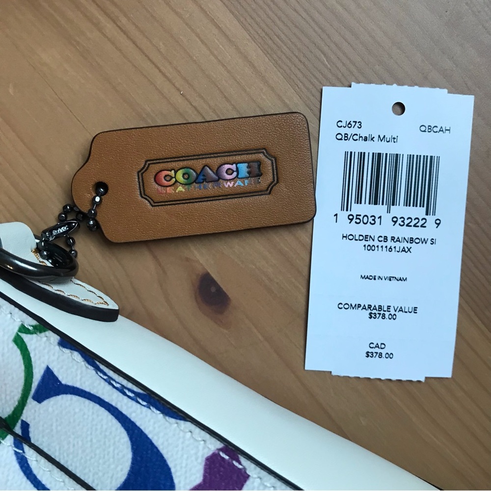 🌈 Coach Holden Crossbody In Rainbow Signature Canvas - Picture 9 of 10